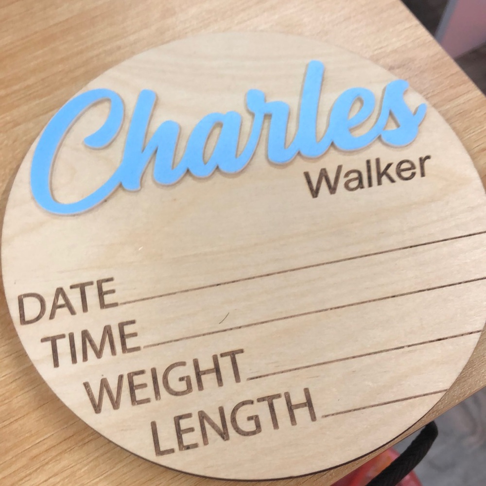 Newborn Baby Sign, Wooden Birth Sign, Birth Announcement Sign, Baby Gift